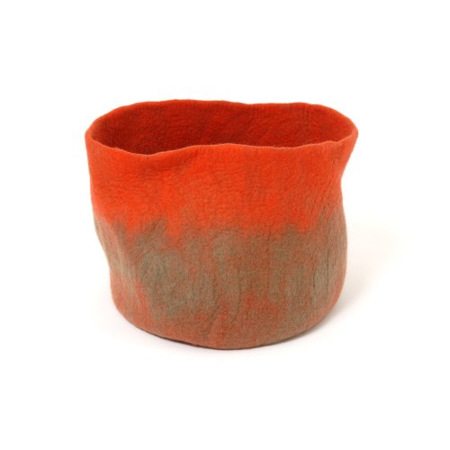 Grande calebasse en feutre - fluo orange